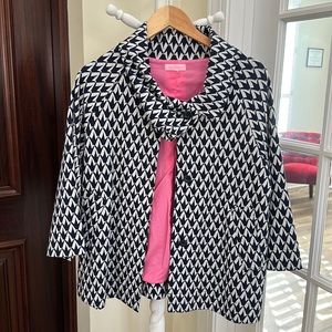 Lilly Pulitzer Crane Swing Knit Jacket Navy White XL 14 16 Top Blazer Blouse